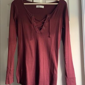 Abercrombie & Fitch Laced Long Sleeve Top sz M